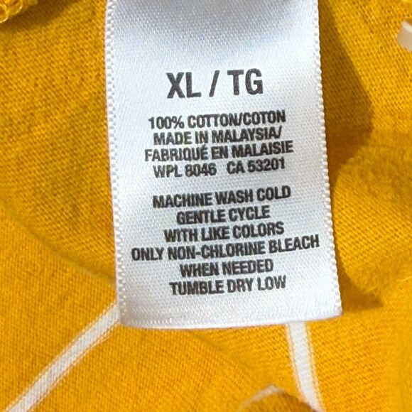 Aeropostale Mens Yellow Polo Shirt Cotton Horizontal Striped Embroidered Logo XL - Picture 7 of 16